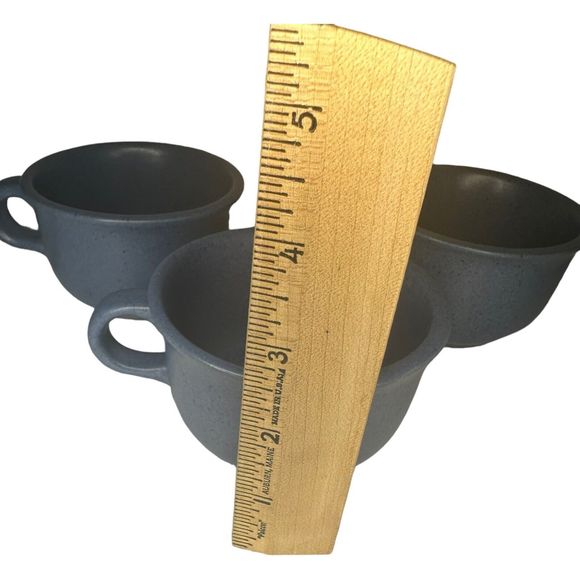 Set Of 3 Dansk Mesa Blue Coffee Tea Cup Mugs 4" Portugal Danish Modern - Picture 7 of 14